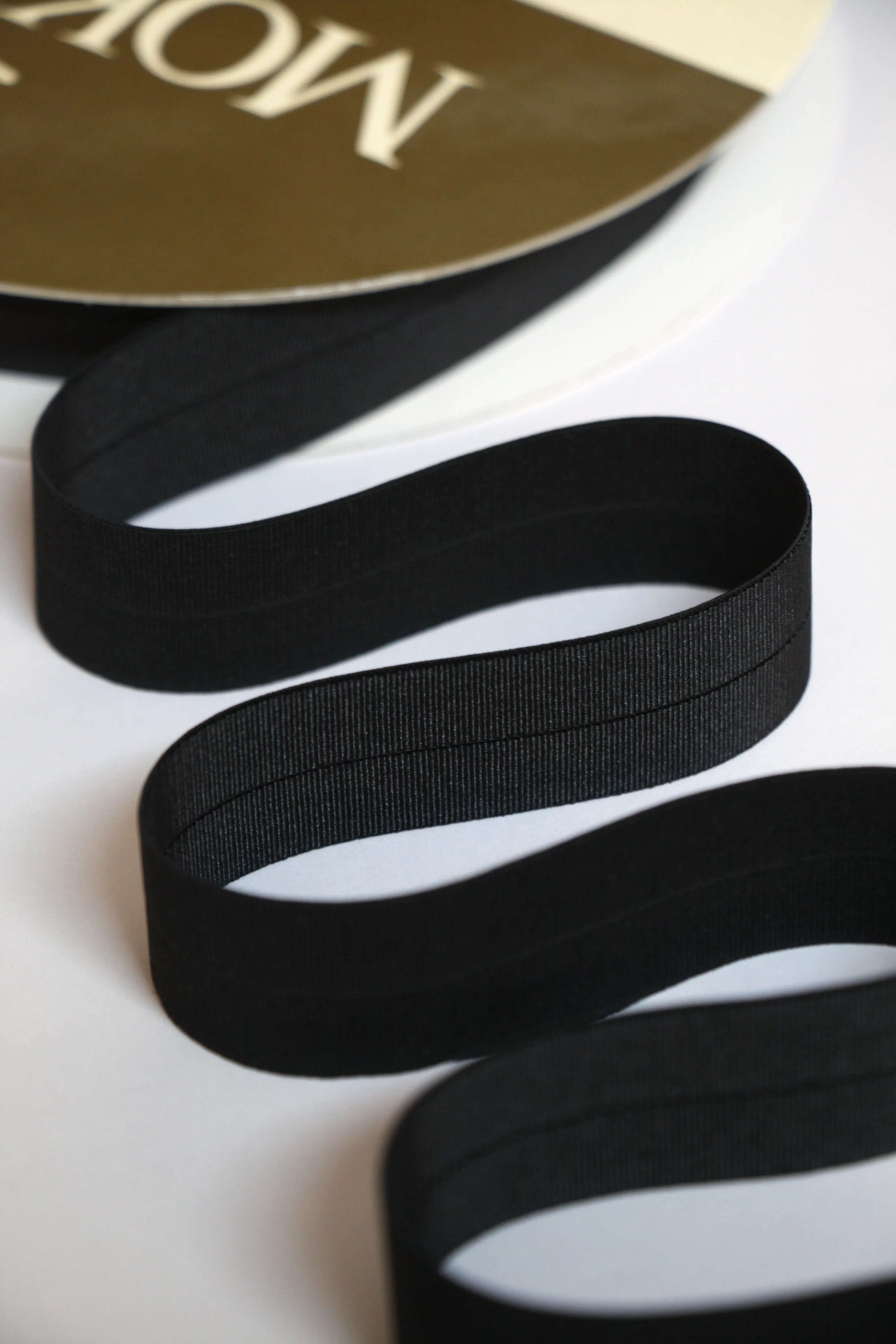18mm Stretch Fold-Over Binding - Black