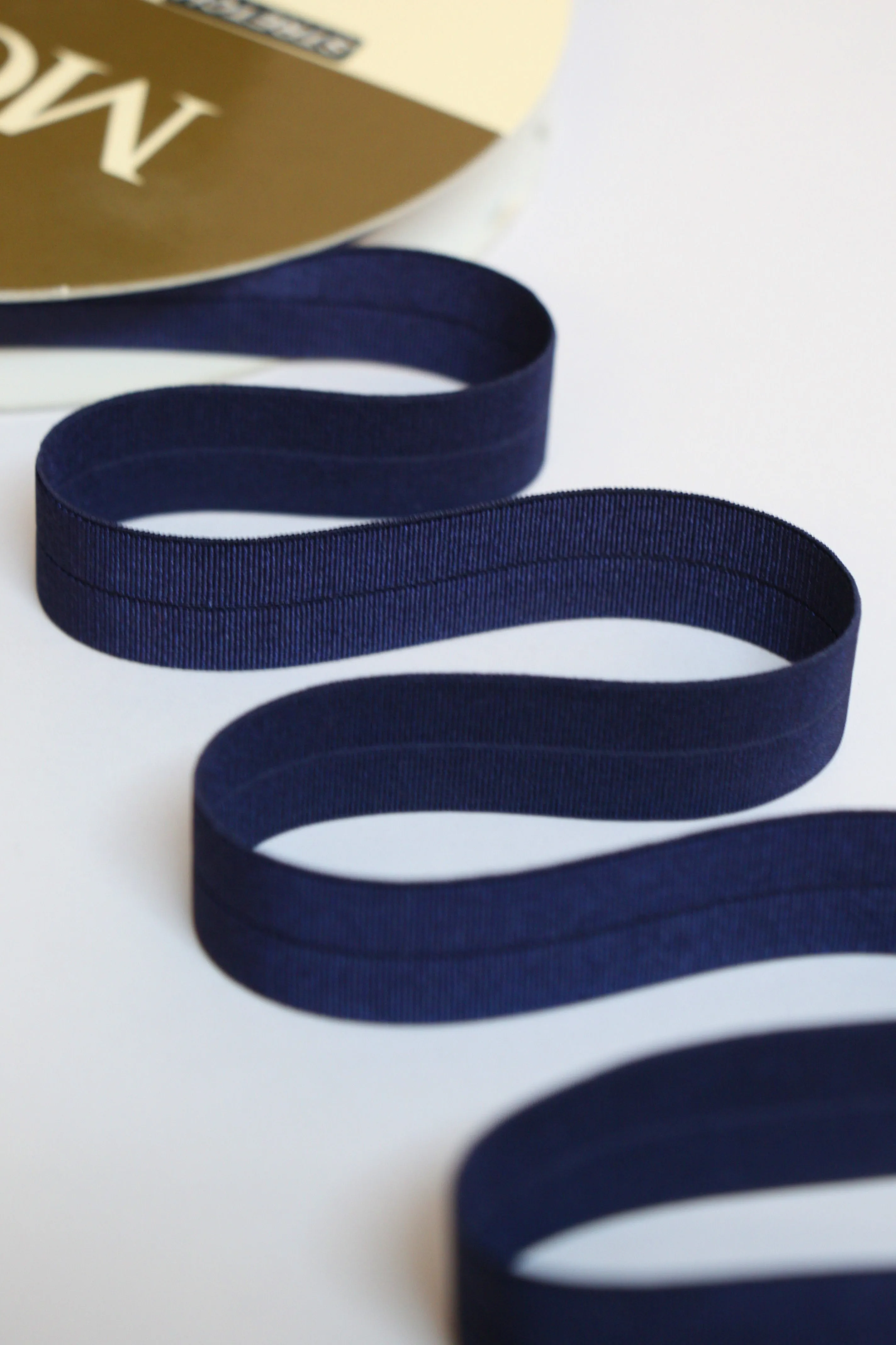18mm Stretch Fold-Over Binding - Navy