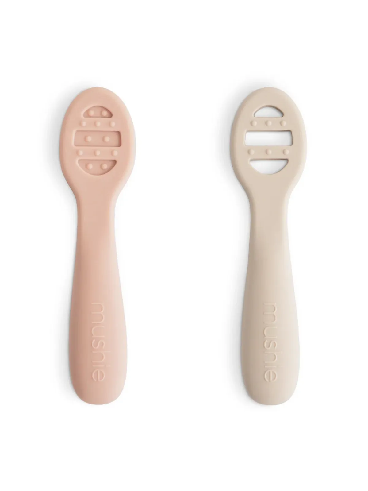 2-Pack First Feeding Baby Spoons, Blush/Shifting Sand