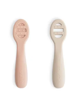 2-Pack First Feeding Baby Spoons, Blush/Shifting Sand