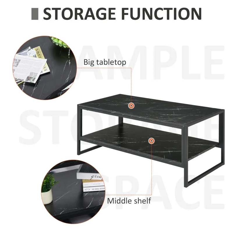 2-Tier Coffee Table - Black