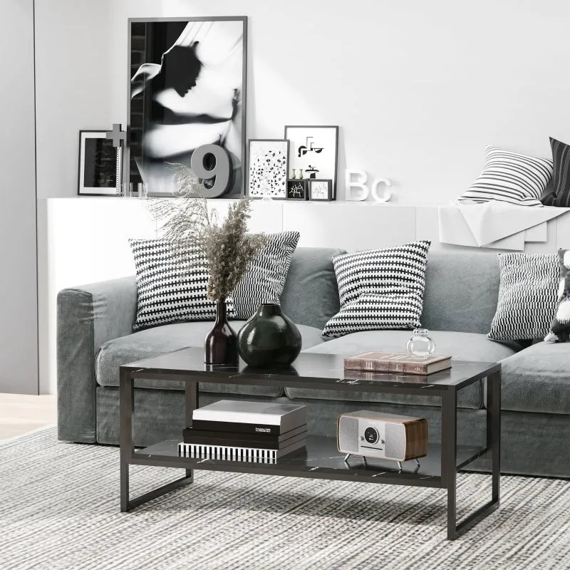 2-Tier Coffee Table - Black