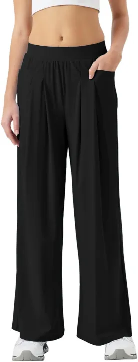 26"/28" Inseam Petite Womens Wide Leg Sweatpants Lightweight High Rise Upf50 Loose Thin Cool Summer Pants with Pockets 2025