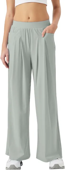 26"/28" Inseam Petite Womens Wide Leg Sweatpants Lightweight High Rise Upf50 Loose Thin Cool Summer Pants with Pockets 2025
