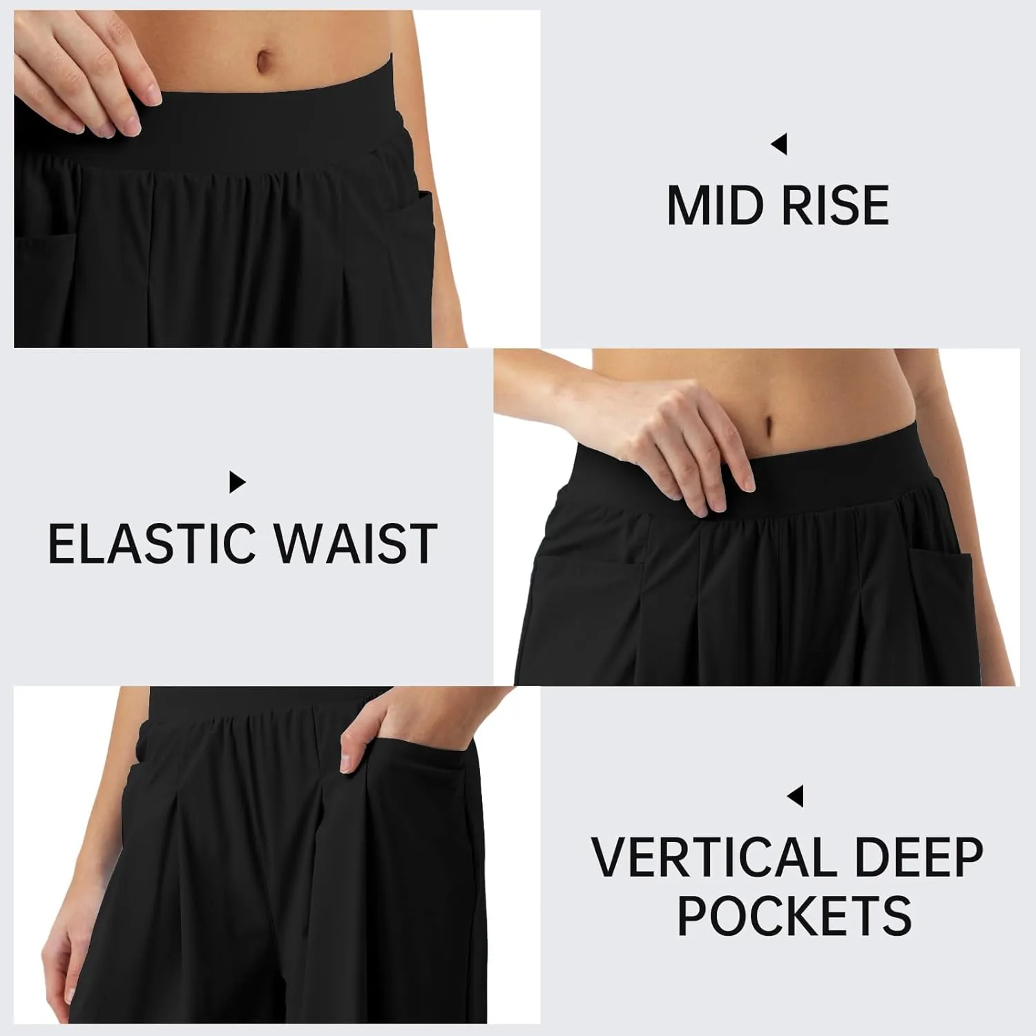 26"/28" Inseam Petite Womens Wide Leg Sweatpants Lightweight High Rise Upf50 Loose Thin Cool Summer Pants with Pockets 2025
