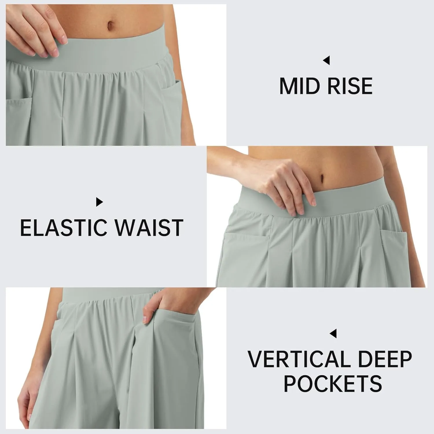 26"/28" Inseam Petite Womens Wide Leg Sweatpants Lightweight High Rise Upf50 Loose Thin Cool Summer Pants with Pockets 2025
