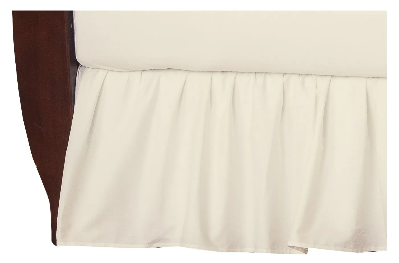 American Baby Company 100% Natural Cotton Percale Ruffled Crib Skirt, Cream, 52"L x 28"W   13.5"