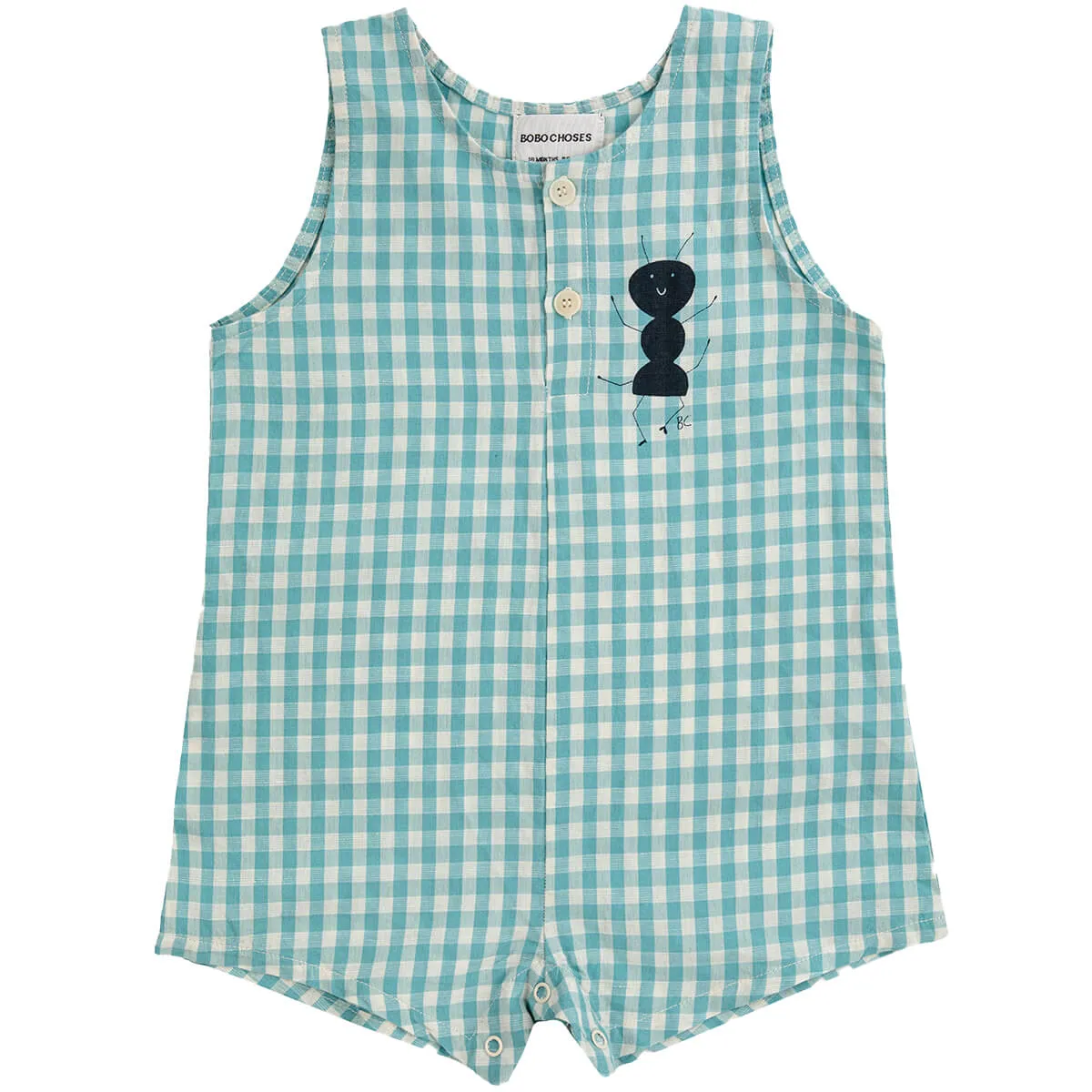 Ant Vichy Woven Baby Playsuit by Bobo Choses