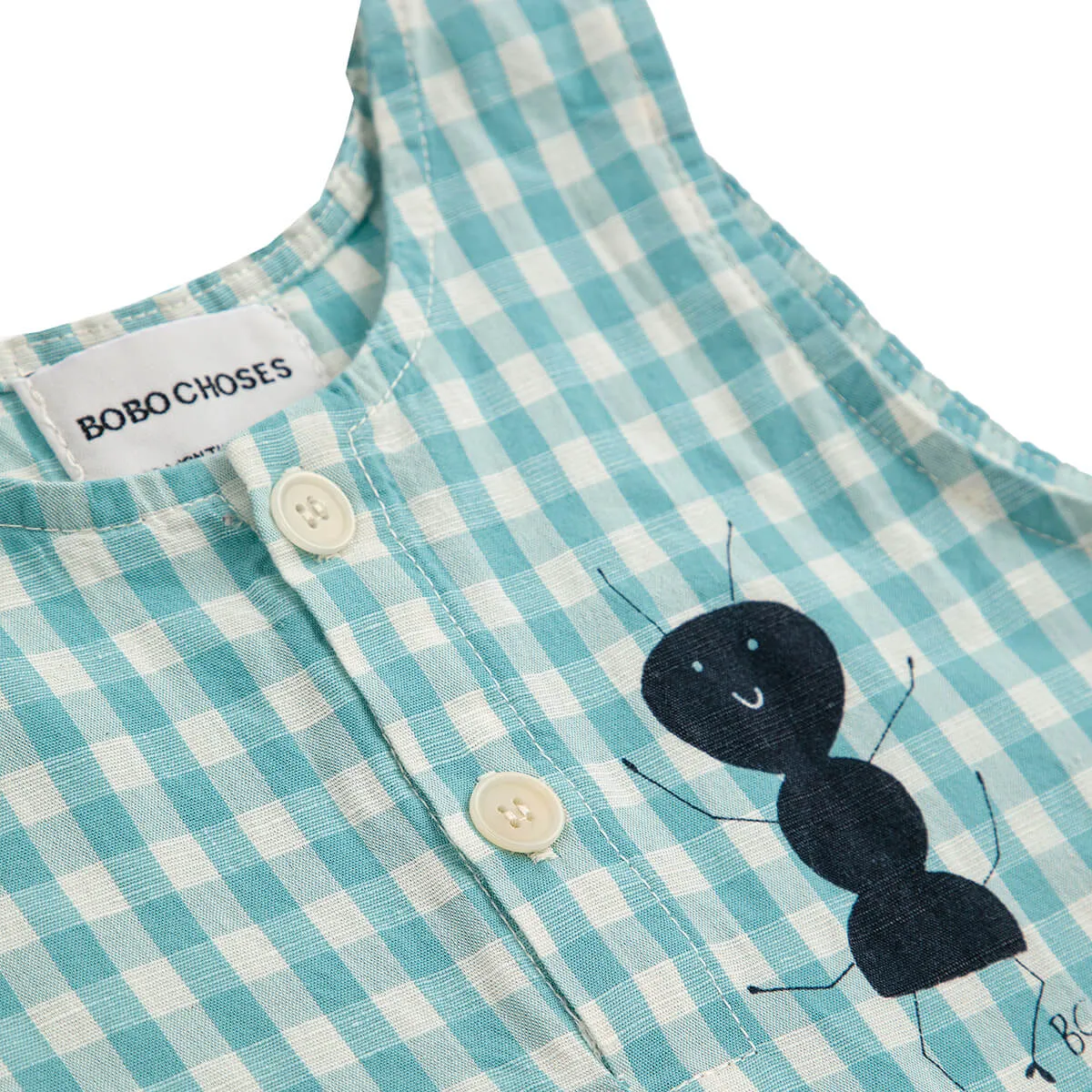 Ant Vichy Woven Baby Playsuit by Bobo Choses