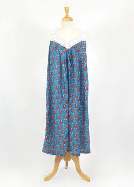 Arabella Teal Orange Flower V-Neck Nightie