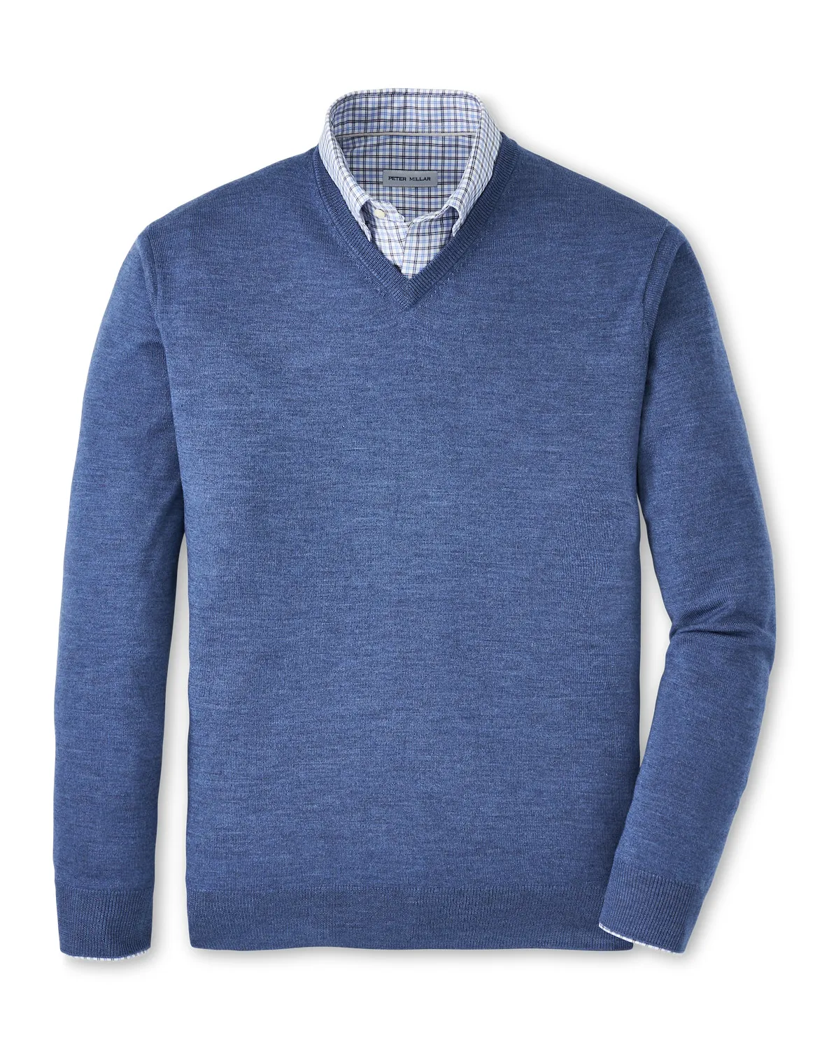 AUTUMN CREST V-NECK SWEATER - OCEAN BLUE