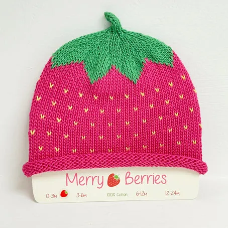 Baby Hat - pink strawberry