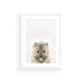 Baby Wombat Daisy Crown Print A4
