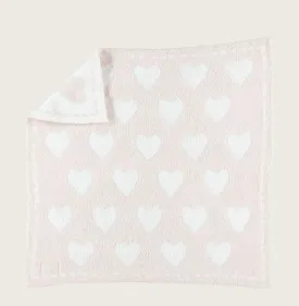 Barefoot Dreams COZYCHIC® RECEIVING BLANKET in Pink/White Hearts