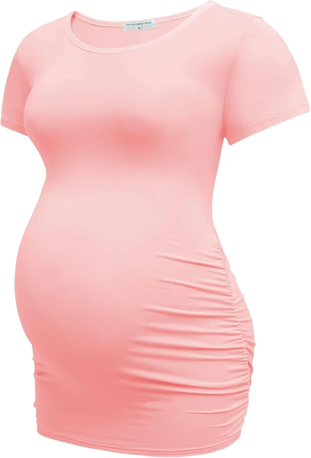 Bearsland Womens Maternity Tshirt 3 Packs Classic Side Ruched Tee Top Mama Pregnancy Clothes