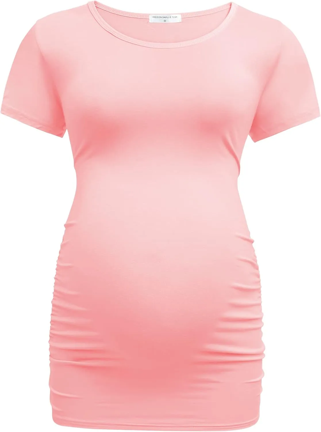 Bearsland Womens Maternity Tshirt 3 Packs Classic Side Ruched Tee Top Mama Pregnancy Clothes