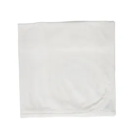 BEBE JOLEE WHITE SCALLOP TRIM RIBBED BLANKET [FINAL SALE]
