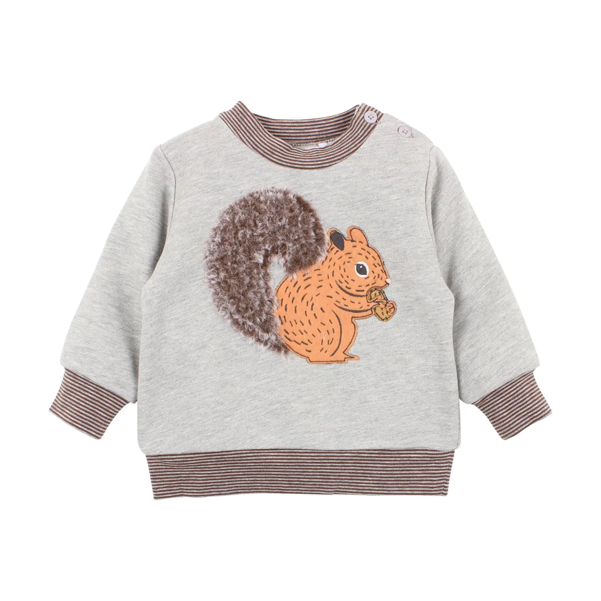 Bebe Zack Squirrel Top in Pepper Marle (Size 3M-24M)