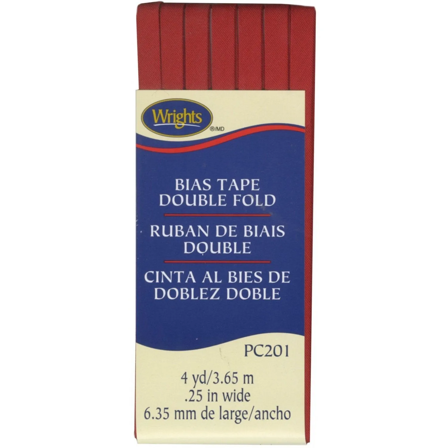 Bias Tape 1/4-inch Red