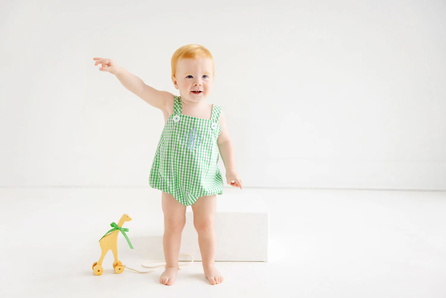 Bingham Bubble - Grafton Green Gingham with Worth Avenue White
