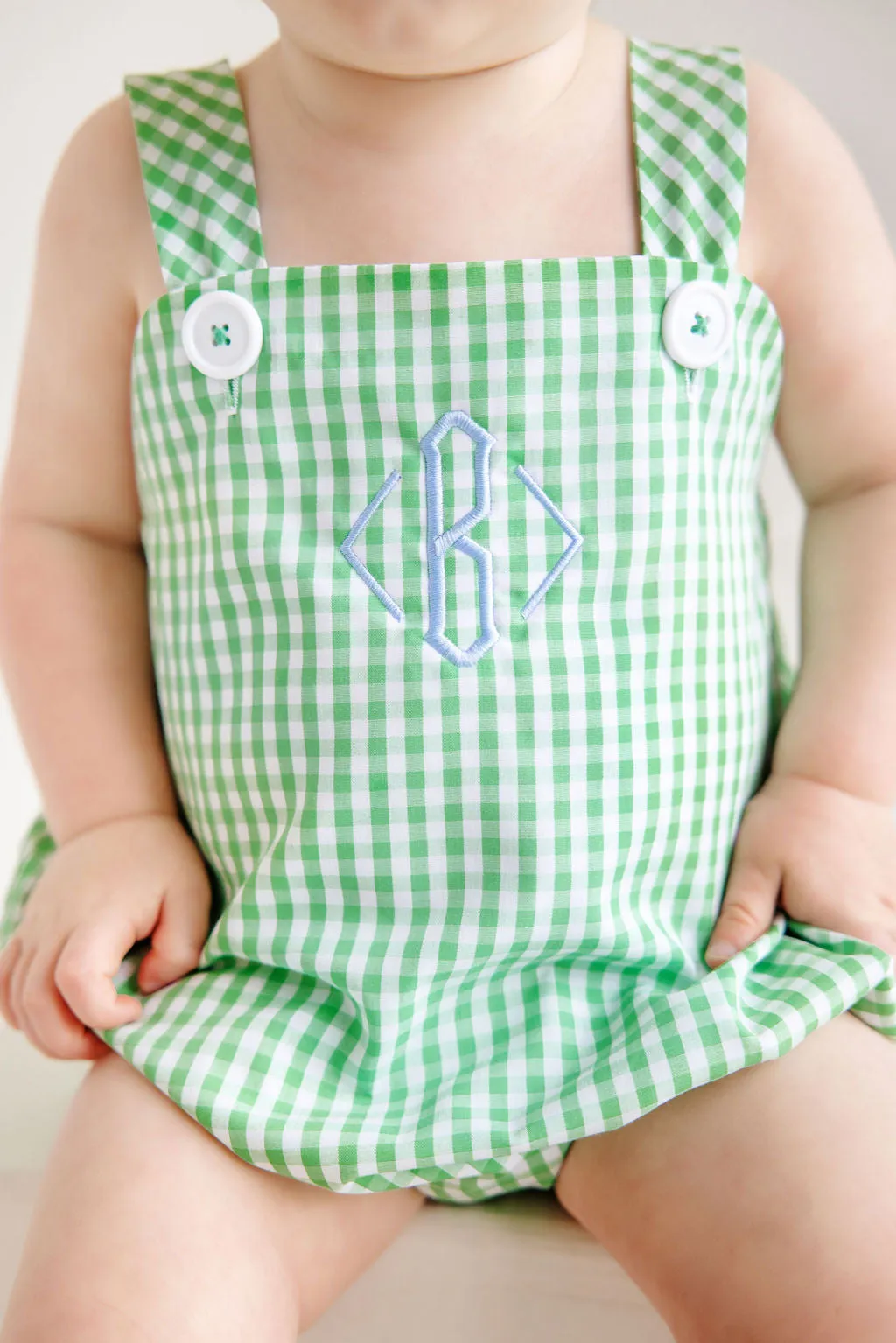 Bingham Bubble - Grafton Green Gingham with Worth Avenue White