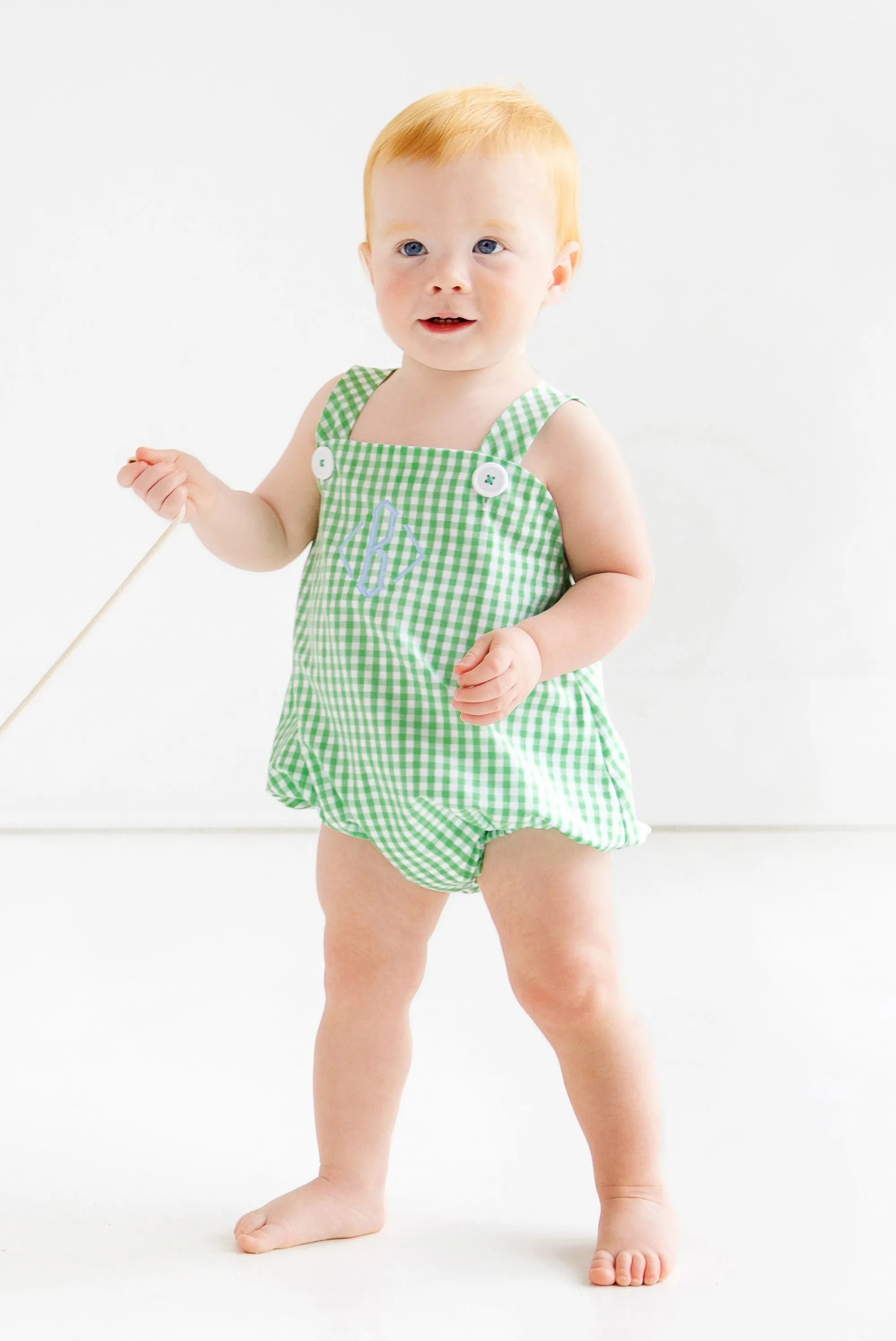Bingham Bubble - Grafton Green Gingham with Worth Avenue White