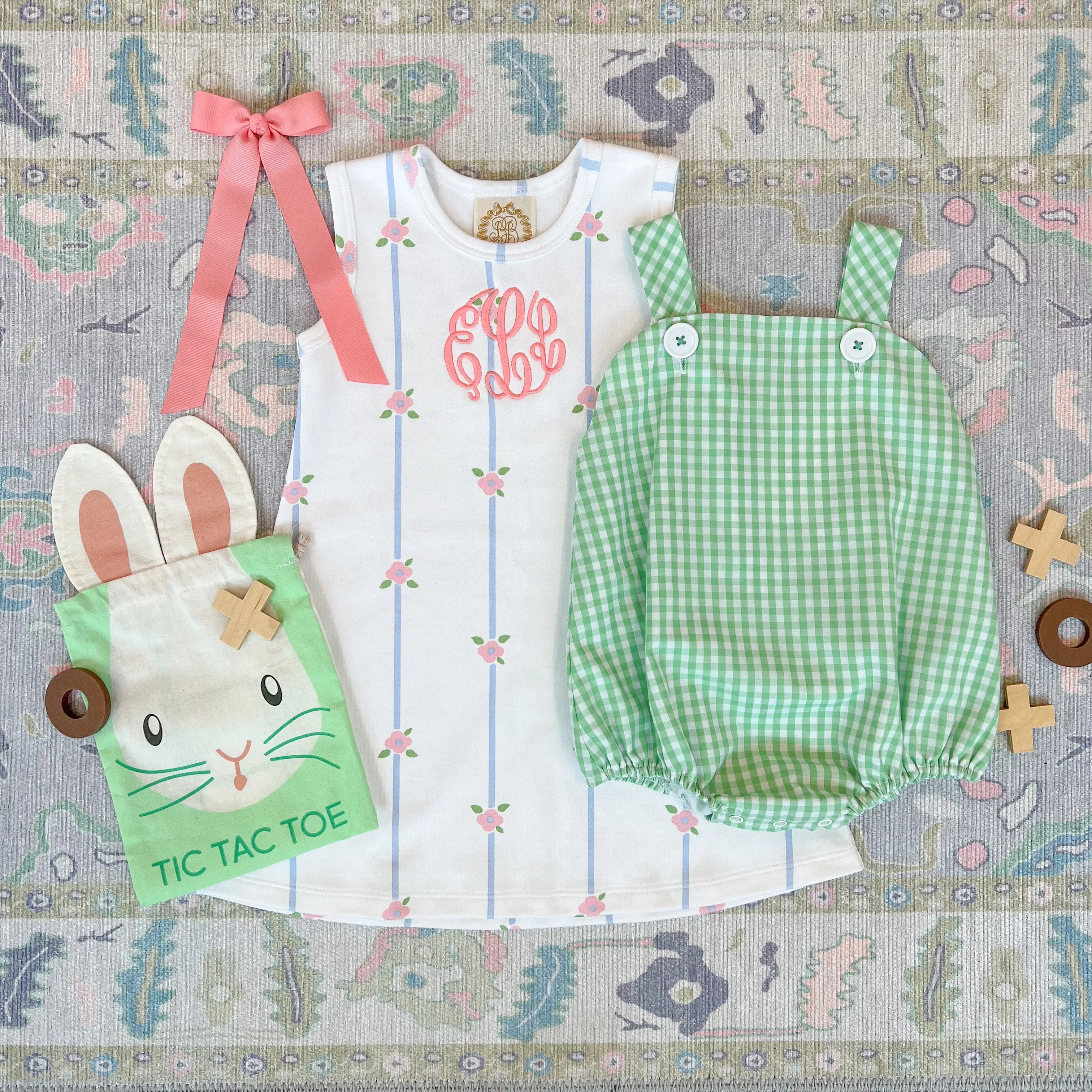 Bingham Bubble - Grafton Green Gingham with Worth Avenue White
