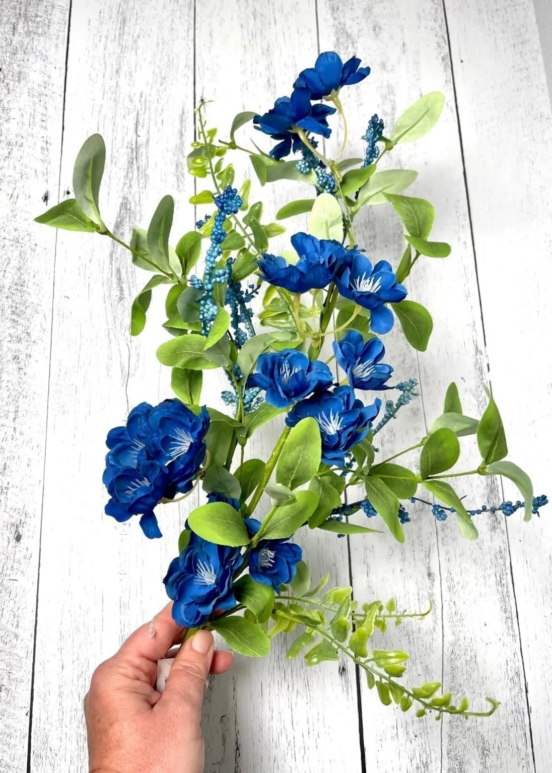 Blue flower blossom spray