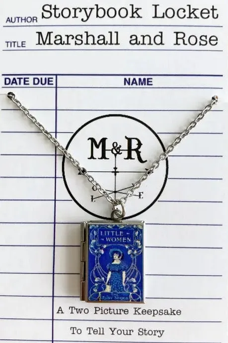 Blue Little Women Book Locket Necklace by Marshall and Rose