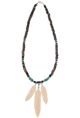 Breathe Deep Feather Horn Necklace