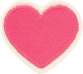 Bubblegum Rolled Embroidery Heart Patch