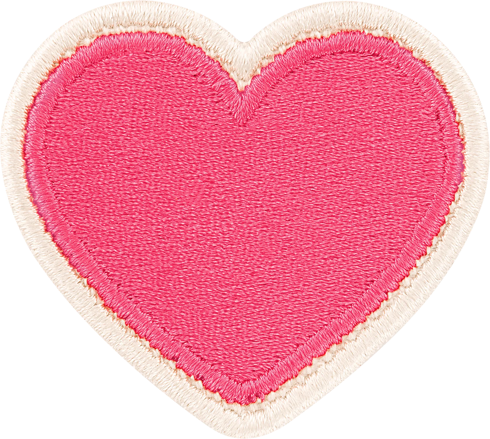 Bubblegum Rolled Embroidery Heart Patch