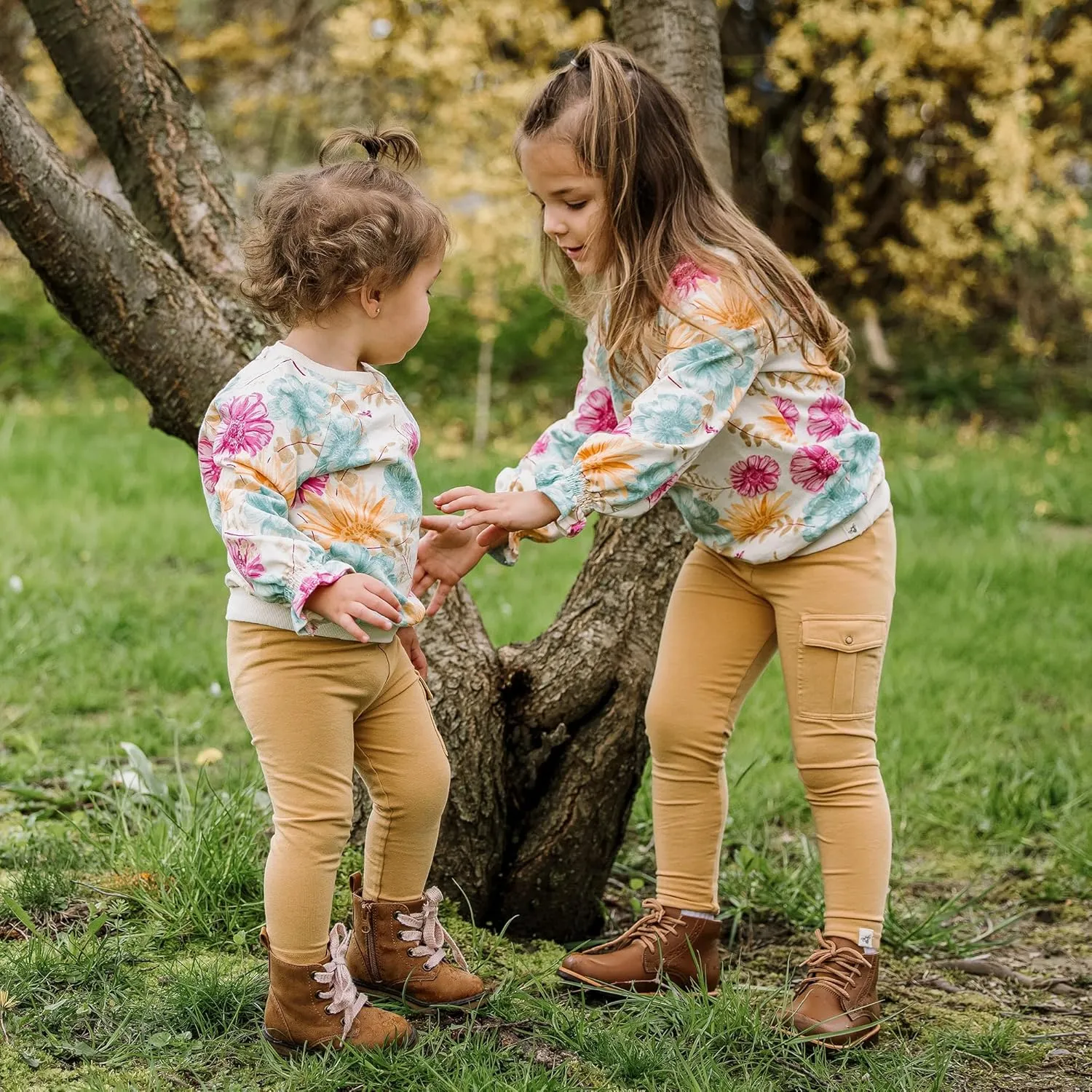 Burt's Bees Baby Baby Girls' Long Sleeve Top and Pant Set, 100% Organic Cotton