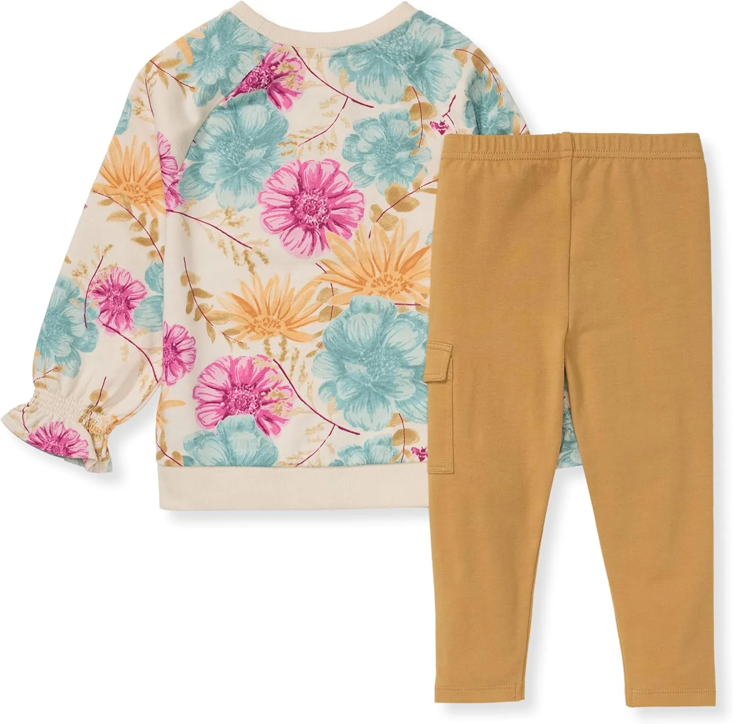 Burt's Bees Baby Baby Girls' Long Sleeve Top and Pant Set, 100% Organic Cotton