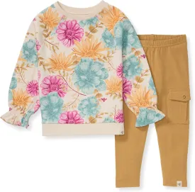 Burt's Bees Baby Baby Girls' Long Sleeve Top and Pant Set, 100% Organic Cotton