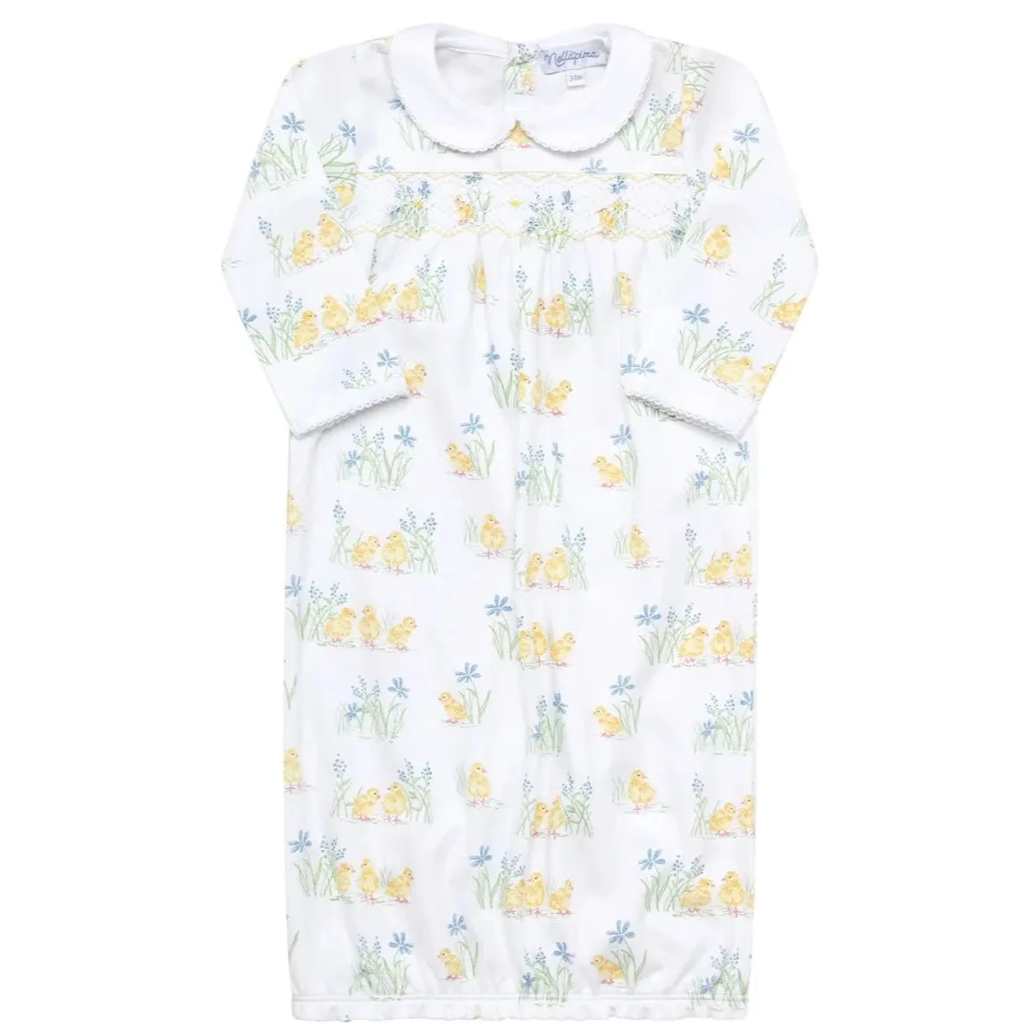 Chicks Print Smocked Gown