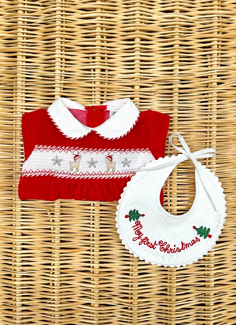 Christmas Red Chenille Sleepsuit