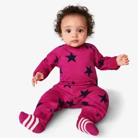 Clearance baby sweatshirt romper in bold star