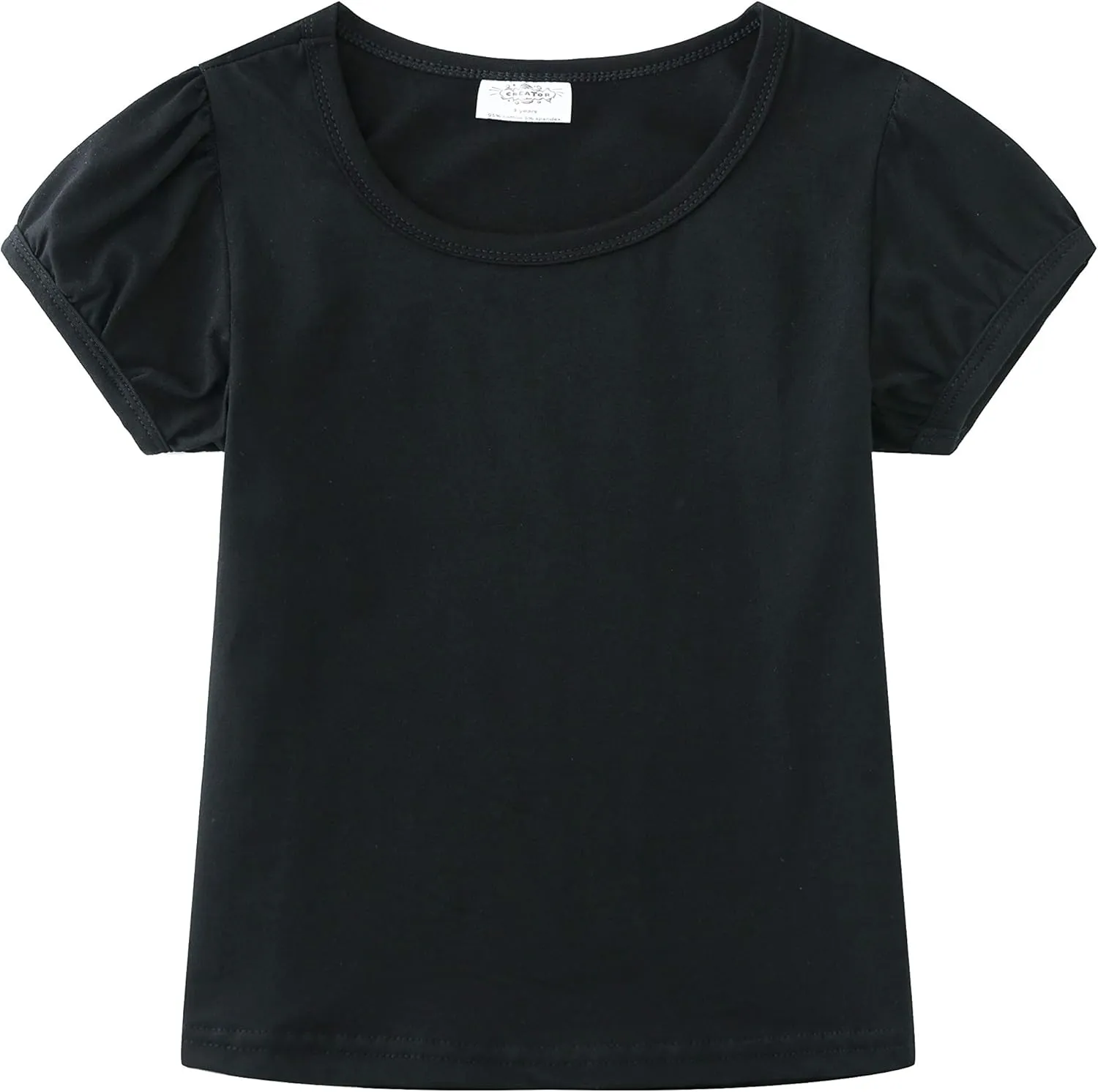 CREATOR Toddler Baby Girl Ruffle Sleeve Shirt Basic Plain Cotton T-Shirts Tops Tee Clothes