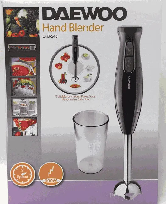 DAEWOO DHB-648 300-WATT HAND BLENDER, 220 VOLTS (NON-USA COMPLIANT)