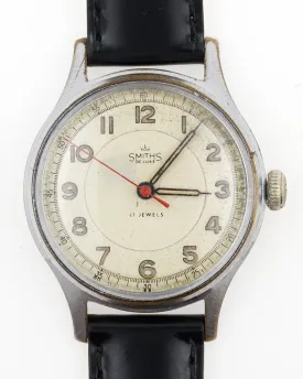 DELUXE SMITHS ENGLISH ANTARCTIC EXPEDITION PATTERN WRISTWATCH 17J SERVICED MODEL A454 c1958 PP ENGRAVING