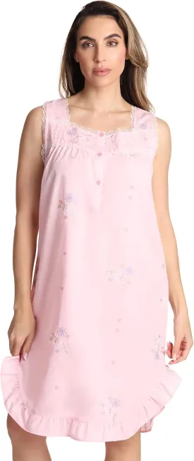 Dreamcrest Silky Soft Nightgown Women Sleepwear Crochet Trim Sleep Dress