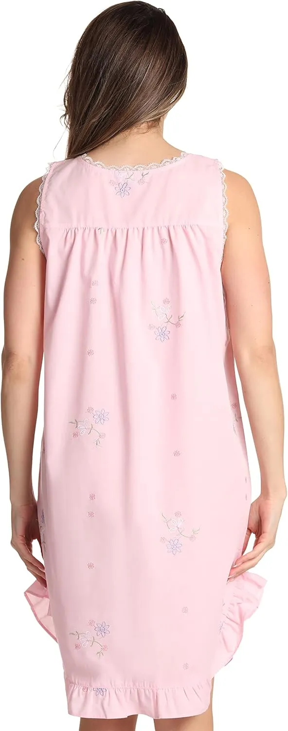 Dreamcrest Silky Soft Nightgown Women Sleepwear Crochet Trim Sleep Dress