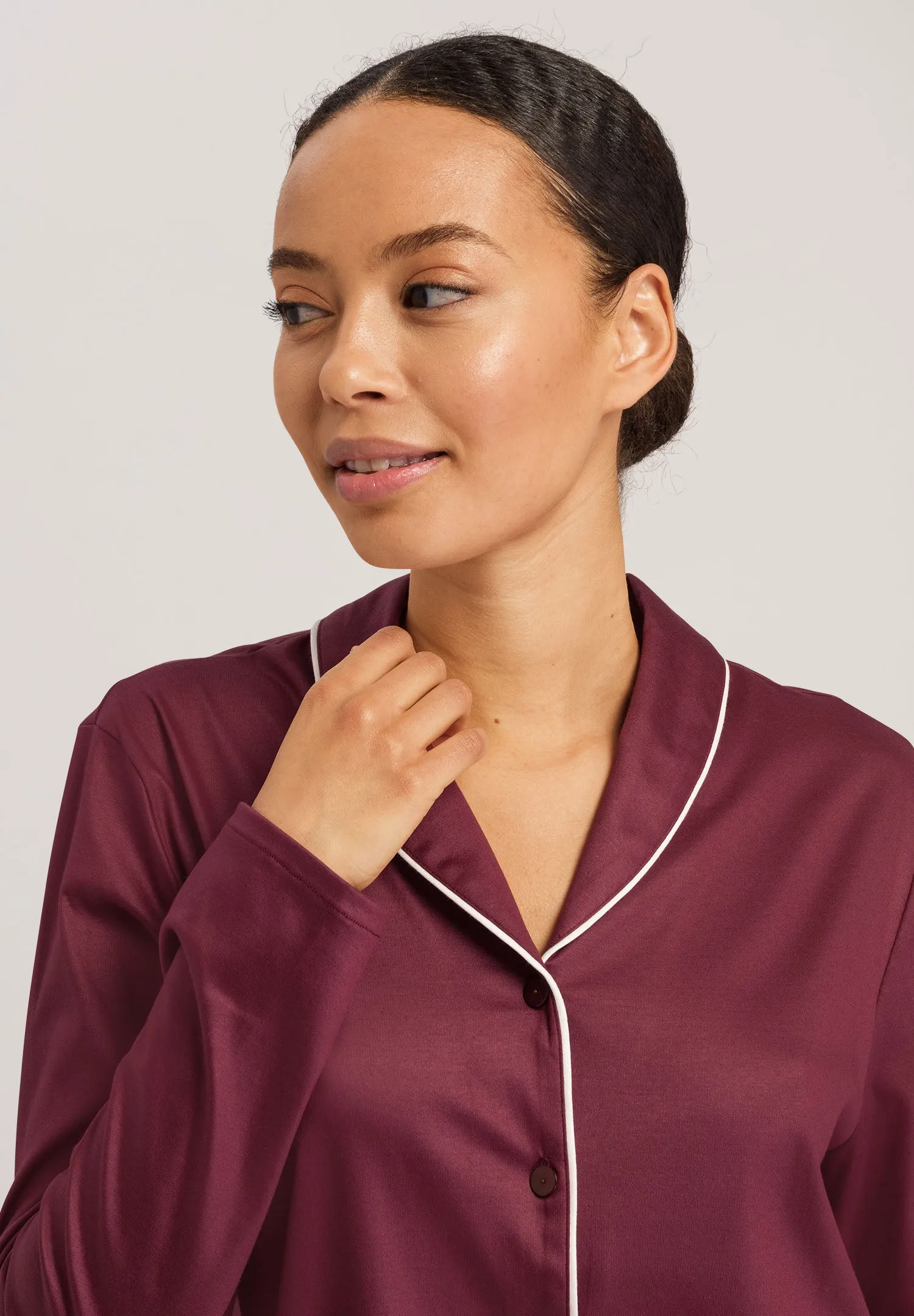 Eleni Shawl Collar Shirt | Ruby Wine 74985-2423