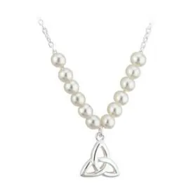 First Communion Pearl and Trinity Pendant