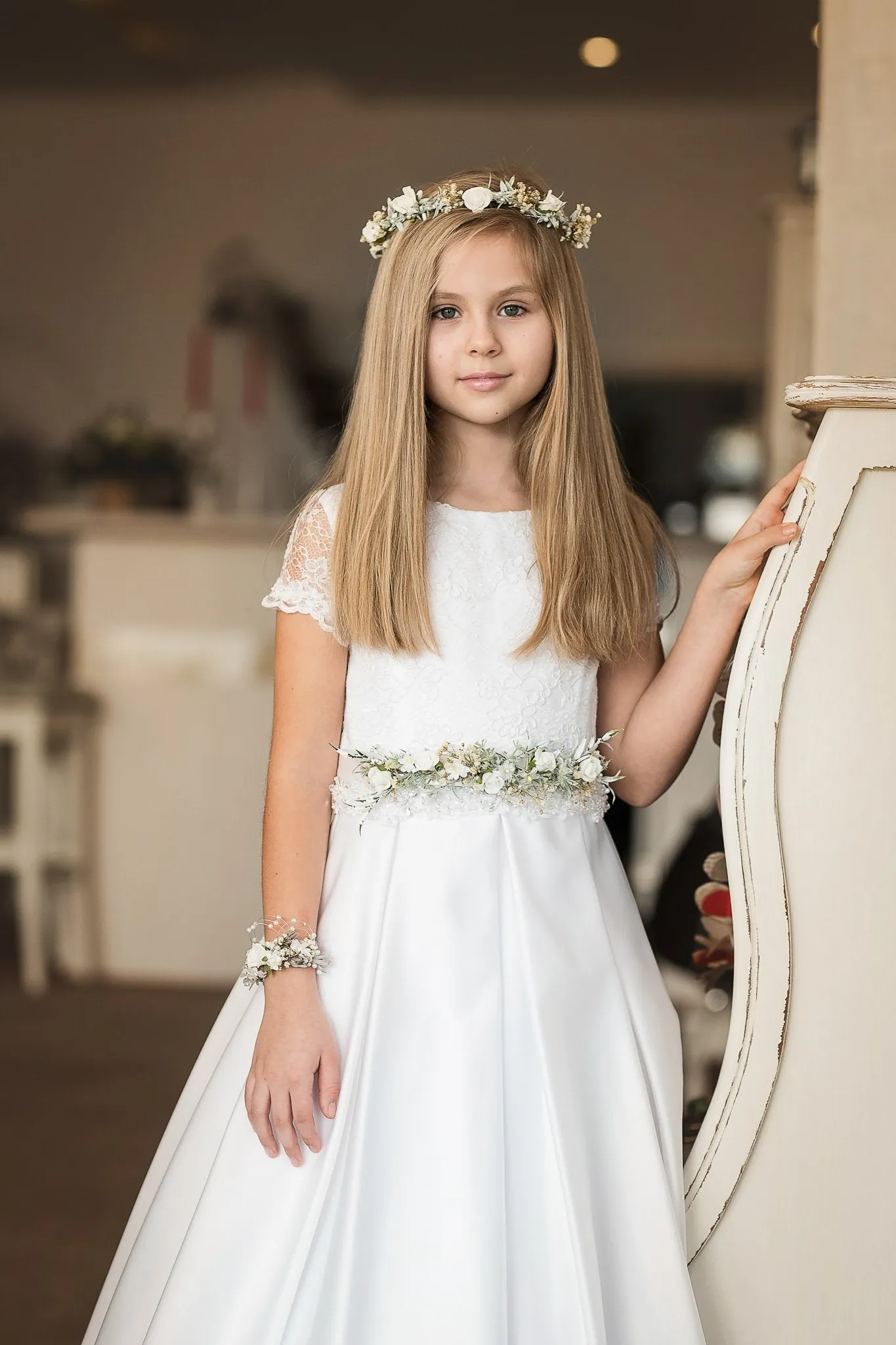 First holy communion bracelet with pearls