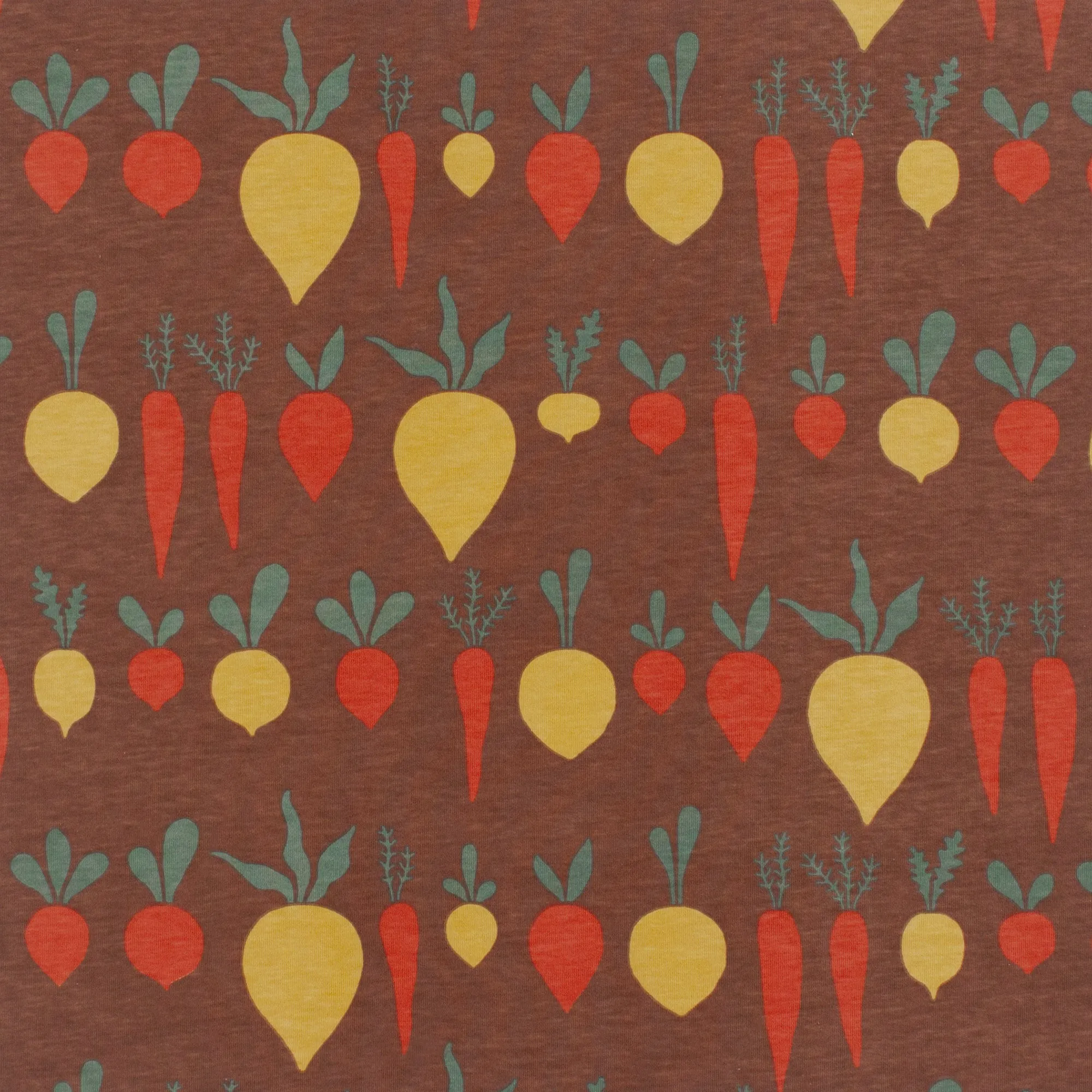 Fitted Crib Sheet - Root Vegetables Chestnut