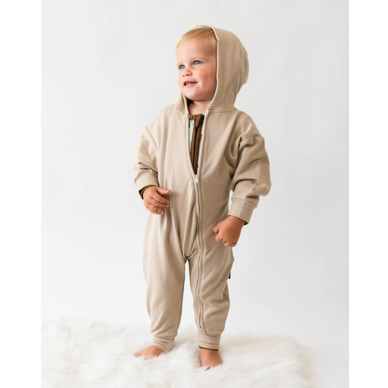 Footless Sleeper with Fold-Over Cuffs - Moose on Green