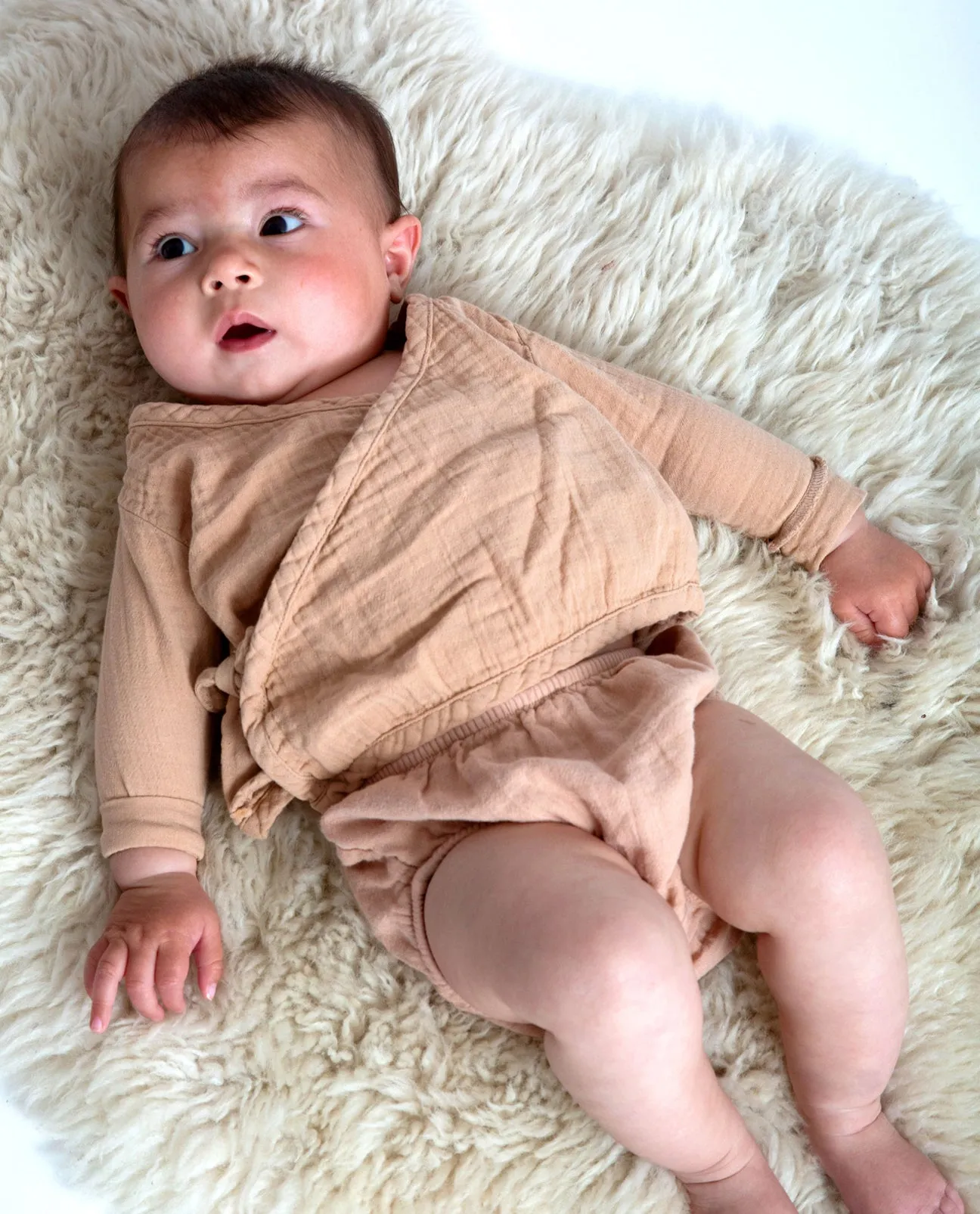 Gabriel Organic Cotton Baby Knickers In Brown