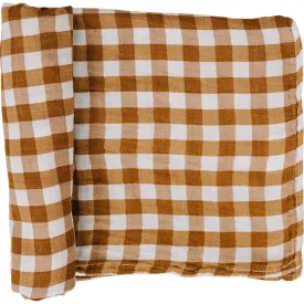 Gingham Muslin Swaddle Blanket